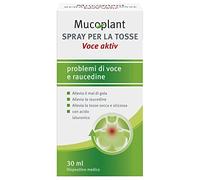 Dr Theiss Mucoplant Voce aktiv - Spray per Alleviare Mal di gola e Tosse Secca Adulti 30ml Fluido con Miele e Acido Ialuronico e Ingredienti Vegetali