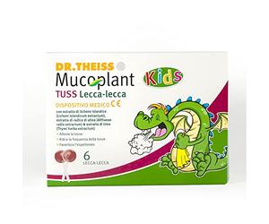 Dr. Thiess Mucoplant Kids Tuss - 6 Lecca Lecca Allevia Tosse Bambini 60 g - Chupa Chupa per Sollievo Mal di Gola e Tosse Secca (Estratto di Lichene Islandico, Altea e Timo) Alternativa allo Sciroppo