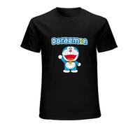 Dr.Tong Men's Doraemon Anime T-Shirt Black S