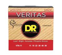 DR Veritas - Corde per chitarra acustica, confezione da 3 pezzi, Custom Light 11-50
