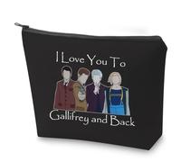 Dr Who, trousse con scritta "I Love You to Gallifrey and Back", borsa per il trucco con cerniera, borsa da viaggio Tardis Time Travel Bag Dr Who per fan del cinema, Bl Gallifrey, No