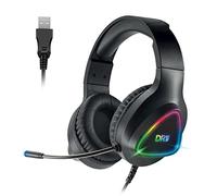 DR1TECH GrayEagle Cuffie da Gaming Professionale LED RGB per PC con Filo USB e Microfono - 7.1 Surround Sound - Cuffie Over Ear Driver 50mm (IMMERSIONE TOTALE) [Amazon Exclusive]