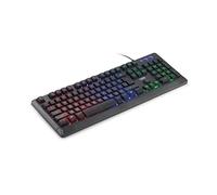DR1TECH Puma+ Tastiera da Gaming per PC Retroilluminata e Ergonomica - 104 Tasti con 6-Key Rollover - Tastiera USB con Filo - Rainbow Gaming Keyboard (Layout Internazionale QWERTY)