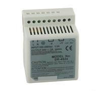 DR4524 45W Uscita singola 24V, alimentatore di commutazione su guida DIN ad alta efficienza energetica
