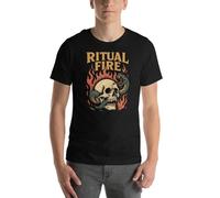 dr65QQCe Ritual Fire Snake Skull Unisex T-Shirt