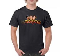 dr65QQCe The Three Stooges T-Shirt Funny 3 Wise Guys Curly Moe Larry Shemp Men's Tee