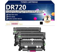 DR720 Cartucho de Tóner Compatible per Brother HL-5440D 5450DN 5470DW 5470DWT 6180DW 6180DWT MFC-8510DN 8515DN Impresoras, con Chip, alto Rendimiento, 30000 Páginas, Impresión Nítida,Black-2 pack