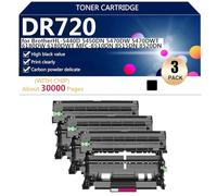 DR720 Cartucho de Tóner Compatible per Brother HL-5440D 5450DN 5470DW 5470DWT 6180DW 6180DWT MFC-8510DN 8515DN Impresoras, con Chip, alto Rendimiento, 30000 Páginas, Impresión Nítida,Black-3 pack