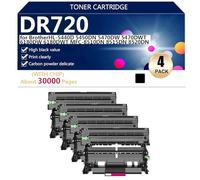 DR720 Cartucho de Tóner Compatible per Brother HL-5440D 5450DN 5470DW 5470DWT 6180DW 6180DWT MFC-8510DN 8515DN Impresoras, con Chip, alto Rendimiento, 30000 Páginas, Impresión Nítida,Black-4 pack