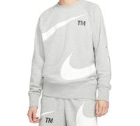 DR8995-063 Blusa Nike Sportswear Swoosh Grigio/Bianco Autunno Classic Camicia...