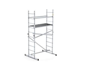 DRABEST IKAR Ponteggio Mobile in Alluminio - Multiuso - Facile Montaggio - EN 13 - Robusto e Durevole - Utilizzo Versatile - Portata 150kg - 1,5 x 3 x 1,1 m