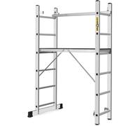 DRABEST Ponteggio in Alluminio BASIC 2x6 - Mini Torre Con Piattaforma di Lavoro 33x114 cm - Durevole, Robusto e Leggero - 46x161x14 cm