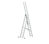 Drabest Scala Allungabile in Alluminio 3x11 Gradini Scala Trasformabile Tripla Multifunzione portata max 150 kg Gancio Gratuito