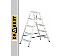DRABEST Scala Domestica 5 gradini Scala Alluminio Doppia Salita Pieghevole Portata massima 150 kg Certificata