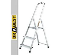 Scaletta 3 gradini in alluminio con arco di protezione Atecnica SCA03P