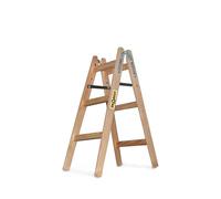 DRABEST - Scala in legno - per lavori di pittura - 2X 3 gradini - m di lunghezza - fino a 150 kg - Altezza di lavoro 0,95 m 2,4 m - Pieghevole -, con ganci per cubi