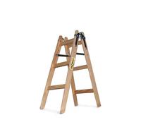 DRABEST - Scala pieghevole in legno per lavori di pittura 2x3 gradini m di lunghezza fino a 150 kg altezza di lavoro 0,95-2,4 m