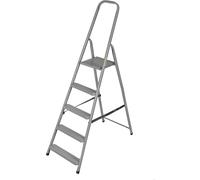 Drabest Scaletta Per Casa In Acciaio Con Finitura Verniciata A Polvere E Piattaforma A 5 Gradini 125 Kg