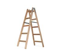 DRABEST - Scaletta pieghevole in legno per lavori di pittura 2x5 pioli m lunghezza calpestabile su entrambi i lati 150 kg 1,53 m altezza lavoro 3 m impregnata