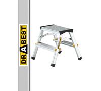 DRABEST SCALETTE SERIE PRO 2x2 Step Scala Bifacciale in Alluminio per Uso Domestico 150kg - Scaletta in Alluminio - Scale Multiuso - Scaletta Pieghevole - 39x41x20cm