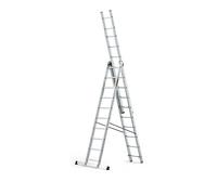DRABEST SCALETTE SERIE PRO 3x10 Scala Multiuso a Tre Sezioni Pressopiegata in Alluminio 150kg - Scaletta in Alluminio - Scaletta Multiuso - Scaletta Pieghevole Pieghevole - 45x539x 18cm