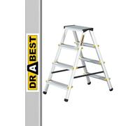 DRABEST SCALETTE SERIE PRO Scala Alluminio 4 gradini Multiuso Scala Doppia Salita Scaletta Certificata Portata max 150 kg…
