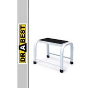 DRABEST - Sgabello con 1 gradino in alluminio, superficie antiscivolo, portata 150 chilogrammi - Ideale per casa, officina e lavori domestici