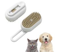 DRABEX Steamy Brush Pro, 3 in 1 Steamy Pet Brush, 360° Swivel Handle, Pet Spray Massage Comb for Gatti and Dogs, One-Click Spray Anti-Flying Comb, Bath Brush (White)