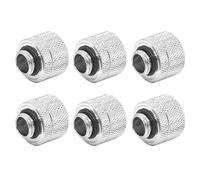 Dracaena Filettatura G1/4" a diametro esterno 14mm, raccordo a compressione per tubi rigidi con design alto per sistema di raffreddamento ad acqua computer, argento, confezione da 6 pezzi