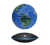 Dracarys Mappa del mondo rotante di globo galleggiante a levitazione magnetica (globo antigravità per regalo educativo, casa, ufficio, aula, decorazione della scrivania) 6 pollici Blu Uk Plug