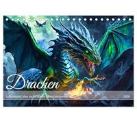 Drachen - Gefürchtete, aber nicht immer böse Fabelwesen (Tischkalender 2026 DIN A5 quer), CALVENDO Monatskalender: Das altbekannte Fabelwesen, der Drache