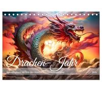 Drachen-Jahr - Kalenderplaner im Stile des chinesischen Tierkreiszeichens (Tischkalender 2026 DIN A5 quer), CALVENDO Monatskalender: Mit Drachen ... inspiriert vom chinesischen Tierkreiszeichen