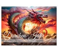 Drachen-Jahr - Kalenderplaner im Stile des chinesischen Tierkreiszeichens (Wandkalender 2026 DIN A3 quer), CALVENDO Monatskalender: Mit Drachen ... inspiriert vom chinesischen Tierkreiszeichen
