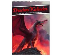 Drachen Kalender - ein Jahr mit mystischen Fabelwesen (Wandkalender 2026 DIN A2 hoch), CALVENDO Monatskalender: Drachenkalender: Fotorealistische ... mystischer Wesen - perfekt für Fantasy Fans!