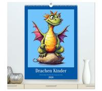 Drachen Kinder (hochwertiger Premium Wandkalender 2026 DIN A2 hoch), Kunstdruck in Hochglanz: Lustige und freche kleine Drachen für ein ganzes Jahr
