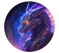 Drachen-Puzzle, 1000 Teile, rund, Papierpuzzle, Kunstwerk, Dekor, Intelligenzspielzeug für Familien-Indoor-Spiele, 1000 Stück (67,5x67,5cm)