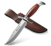 DRACHENADER coltello da caccia lama fissa W-S-PTG, 14, 4 cm lunghezza lama cintura con fodero in pelle, Acciaio 5Cr13moV manico in legno, campeggio sopravvivenza all'aperto