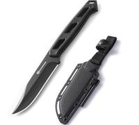 DRACHENADER coltello da esterno solixar, lunghezza lama 10 cm, acciaio 5cr13mov, coltello a lama fissa con acciaio refrattario e fodero in kydex, tutto nero