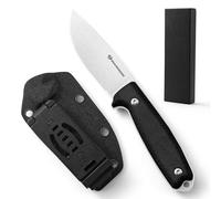 DRACHENADER EDC coltello fisso con lama 8,2cm 42A compatibile coltello da caccia acciaio 14c28n micarta manico all'aperto con fodero in kydex nero