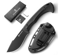 DRACHENADER L-Y Coltello Fisso Da Cintura, Full Tang, Lama Da 8, 8 cm In Acciaio 5cr13mov, Completo Di Fodero In Kydex, Completamente Nero
