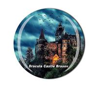 Dracula Castle Brasov Romania Magnete da Frigorifero 3D Cristallo Turistico Souvenir Raccolta Regalo Magnetico Adesivo Frigorifero