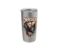 Dracula Gothic Vampiro Classico Letteratura Horror Bicchiere termico in acciaio inox doppia parete