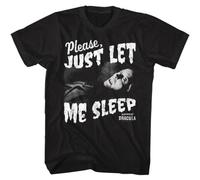 Dracula Men's T-Shirt Please Just Let Me Sleep Vampire Black Cotton Tee Black3XL