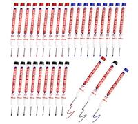DRADERCH 30 Pezzi Pennarelli per Fori Profondi, 22mm Marcatore a Testa Lunga,Pennarello Indelebile a Punta Fine,Pennarello Falegname, per Legno, Plastica, Muro, Metallo,Nero,Blu,Rosso