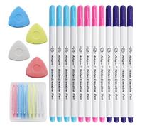 DRADERCH Set 22 Gessetti per Sarti & Pennarelli per Stoffa - 12 Pennarelli Solubili in Acqua & 10 Gessetti da Sarto con Scatola - Pennarelli per Cucito, Quilting & Fai da Te, 4 Colori