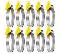 Drado 10 Pezzi Fascetta Stringitubo in Acciaio Inox Di Serraggio 32- 50mm, Fascetta Stringitubo ad Alette Regolabile Professionali per Lavatrici, Piscine, Automobili, Tubi di Gas