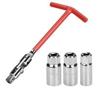 Drado Chiave per Candele, Set di Chiavi per Candele di Accensione, Chiave Svitacandele per Candele con Impugnatura a T 16/18 /21 mm snodati(Rosso)