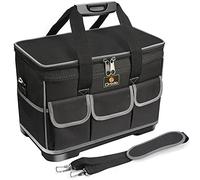 Drado Organiseur de sac à outils de 40,6 cm avec fond rigide, grand sac à outils étanche avec base moulée en ABS, sacs à outils d'électricien, sac à outils professionnel à large ouverture