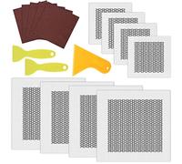 Drado Strumento di riparazione della parete: strumenti per riparazione dello schermo da parete, 8 fogli di cartongesso, 3 raschietti in plastica verde, 5 fogli di carta abrasiva