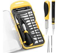 Drado Taglia Taglierino 12 Pz Taglierino, Coltello da Intaglio Artistici, Coltello da Intaglio, Pinzette, Cacciavite Cutter Precisione, Adatto per Incisione, Ppaper Art, Modellazione